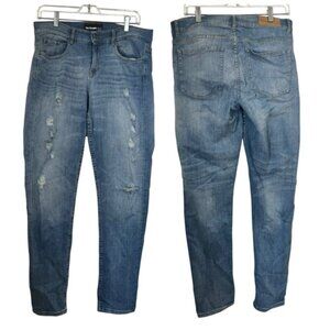 The Kooples Willy Jeans Boyfriend Scull Stretch Straight Slim Zip Pockets Mid 29